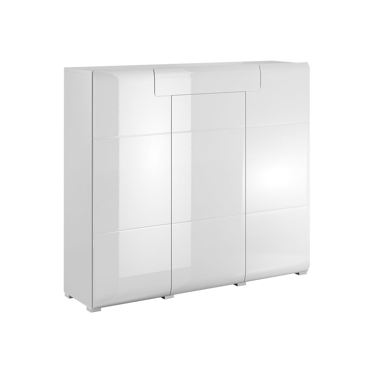 Buffet haut 3 portes 1 tiroir Jules Blanc