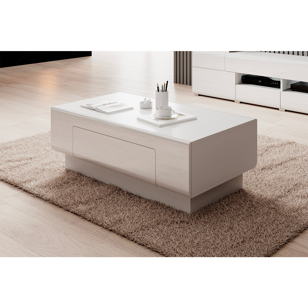 Table basse 1 tiroir Jules Blanc - vue 3