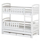 Lit superposé 90x190 sommier lit gigogne et tiroirs inclus Jules Blanc