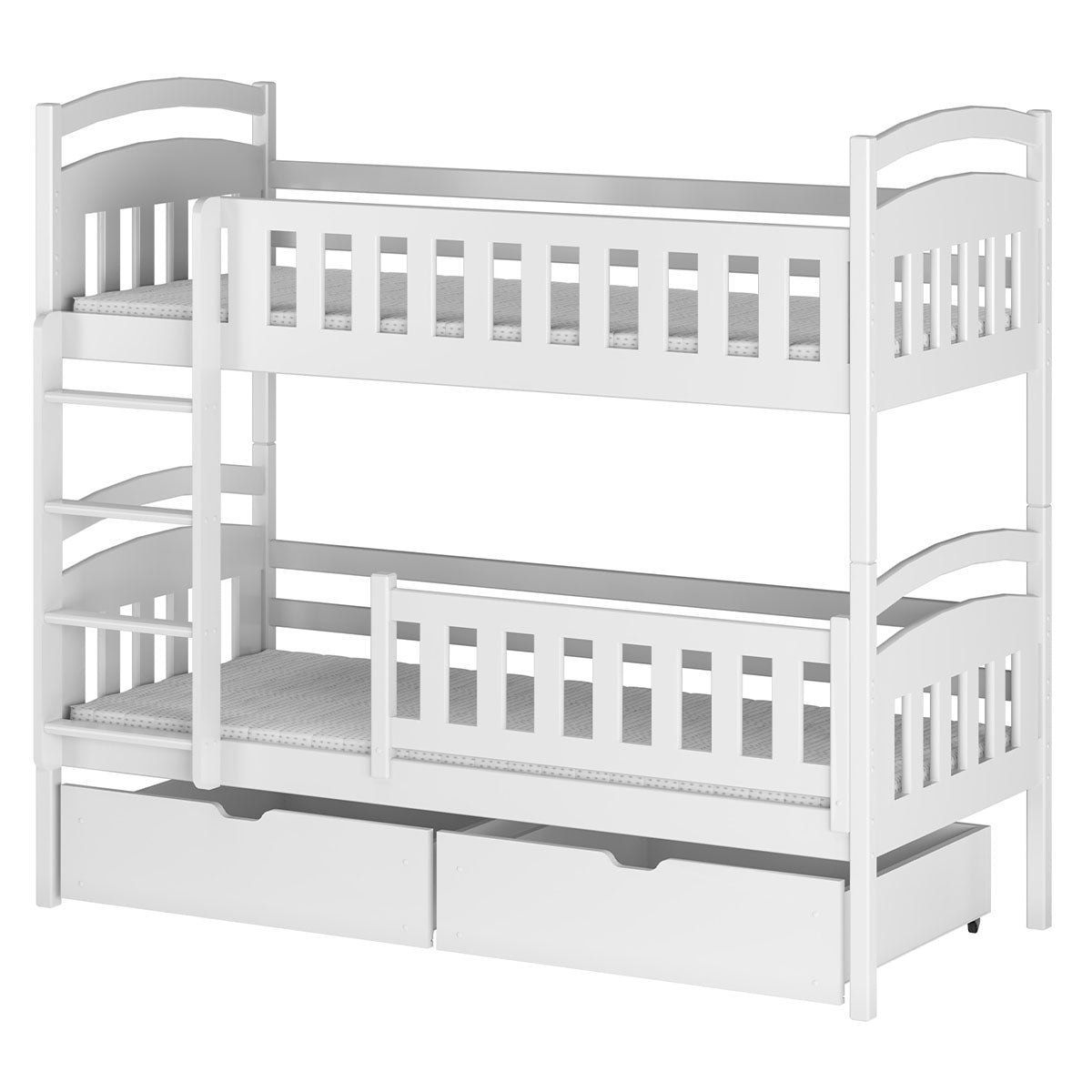 Lit superposé 90x200 sommier et tiroirs inclus Jules Blanc - vue 2