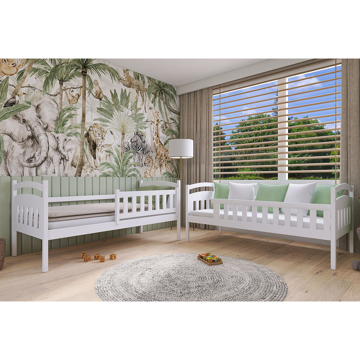 Lit superposé 90x200 sommier et tiroirs inclus Jules Blanc - vue 4