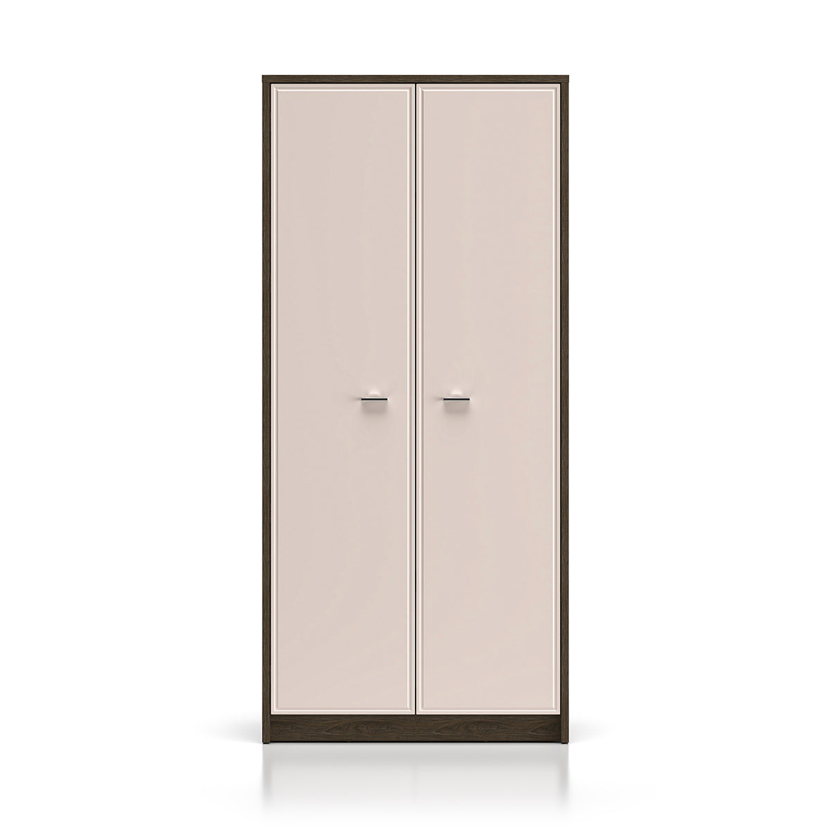 Armoire 2 portes Kaius Cachemire et Bois foncé - vue 2