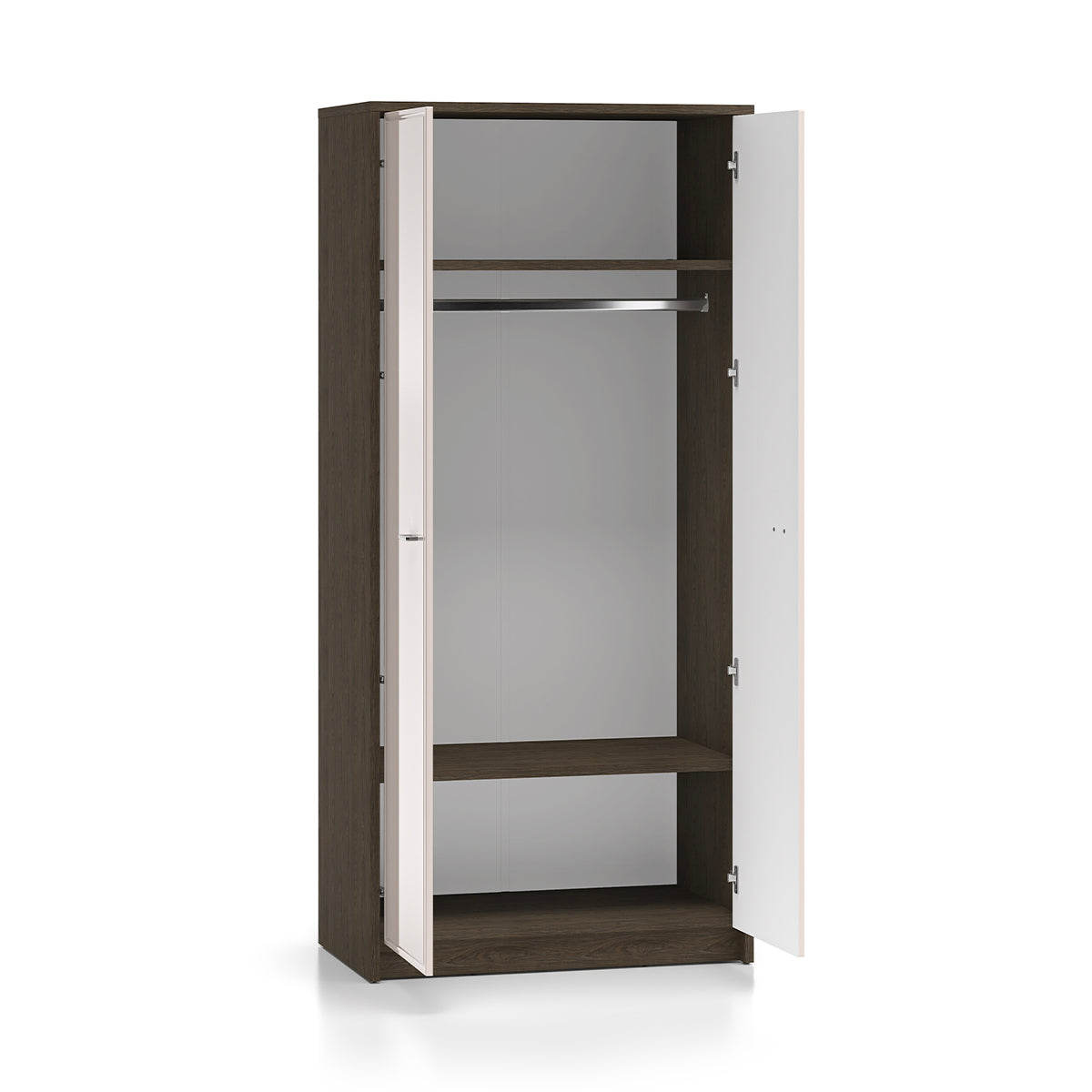 Armoire 2 portes Kaius Cachemire et Bois foncé - vue 3