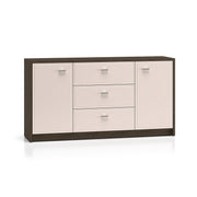 Buffet 2 portes 3 tiroirs Kaius Cachemire et Bois foncé