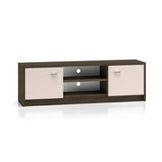 Meuble TV 2 portes 160 cm Kaius Cachemire et Bois foncé