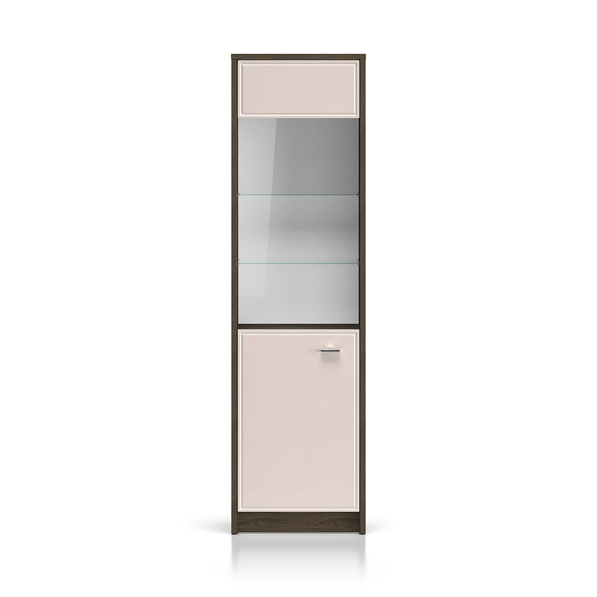 Vitrine 1 porte Kaius Cachemire et Bois foncé - vue 2