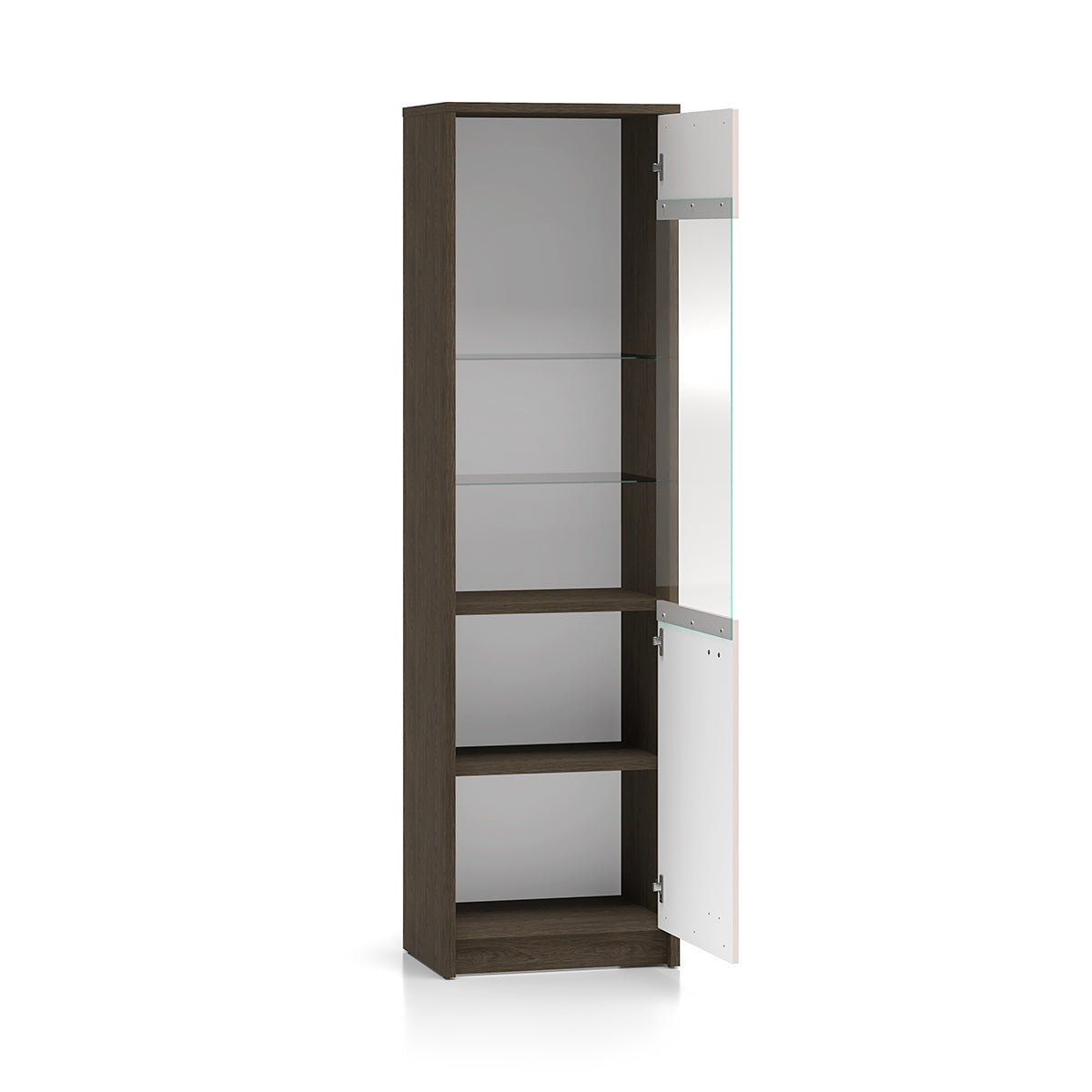 Vitrine 1 porte Kaius Cachemire et Bois foncé - vue 3