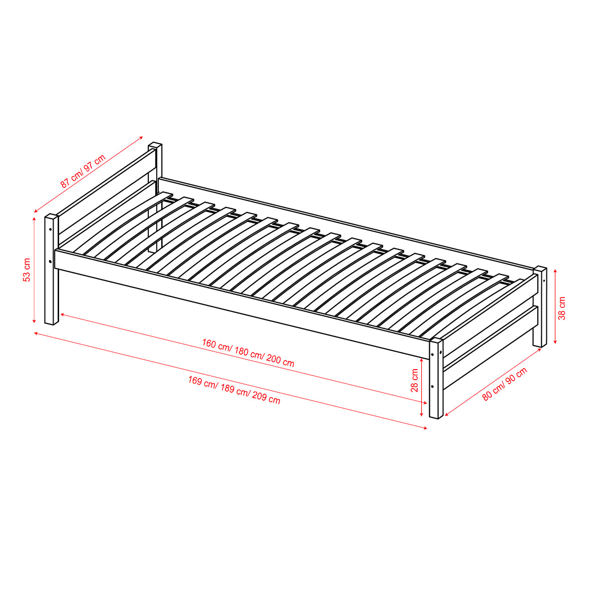 Lit 90x200 sommier et matelas inclus Kocot Kids Axel Bois - vue 7