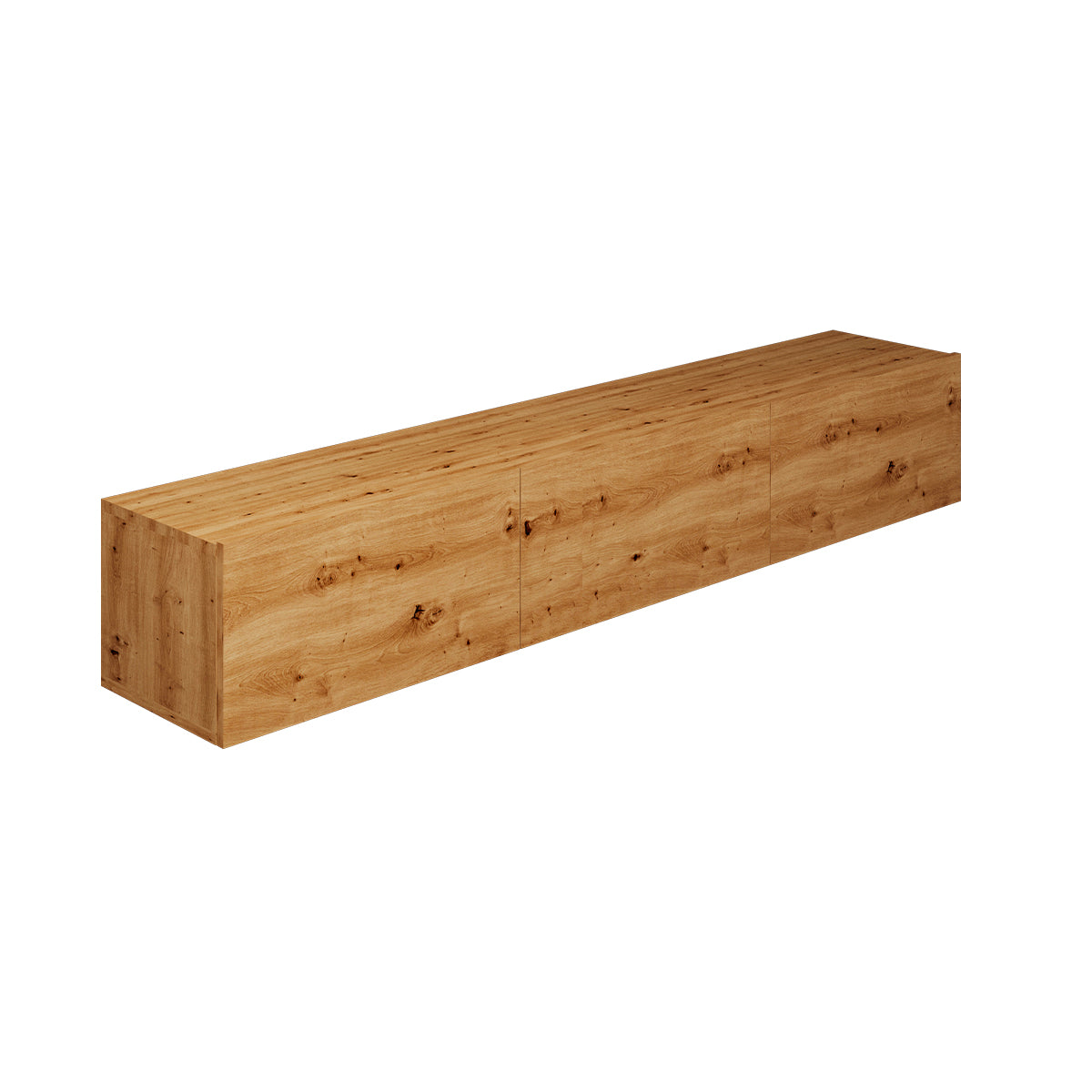 Meuble TV mural 3 portes 160 cm Idao Bois clair