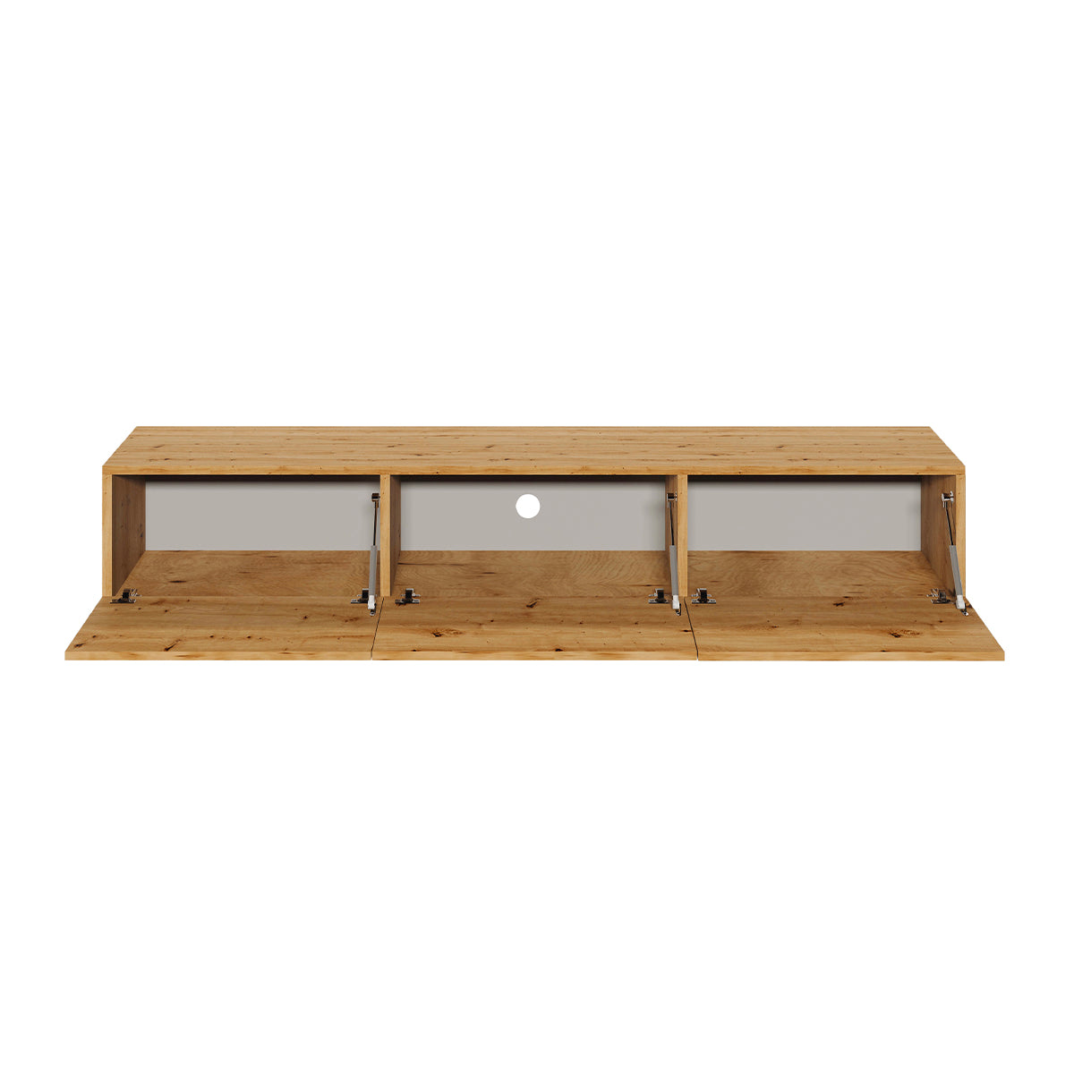 Meuble TV mural 3 portes 160 cm Idao Bois clair - vue 2