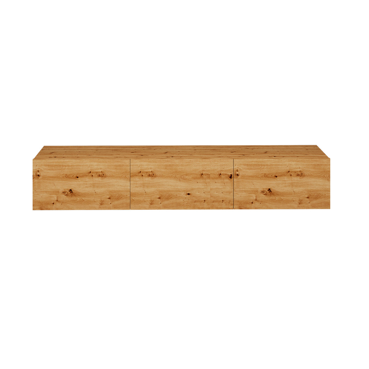 Meuble TV mural 3 portes 160 cm Idao Bois clair - vue 3