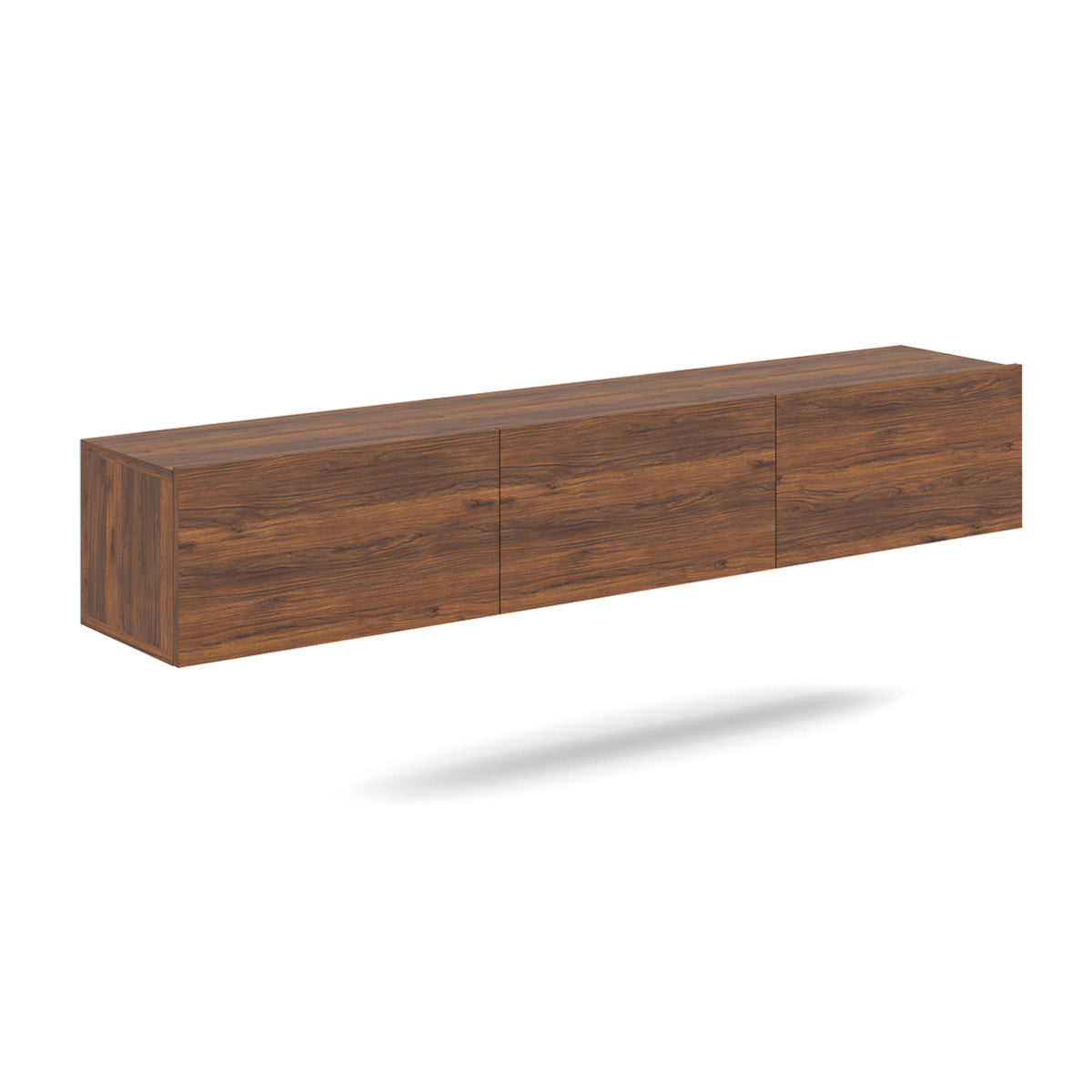 Meuble TV mural 3 portes 160 cm Idao Bois foncé
