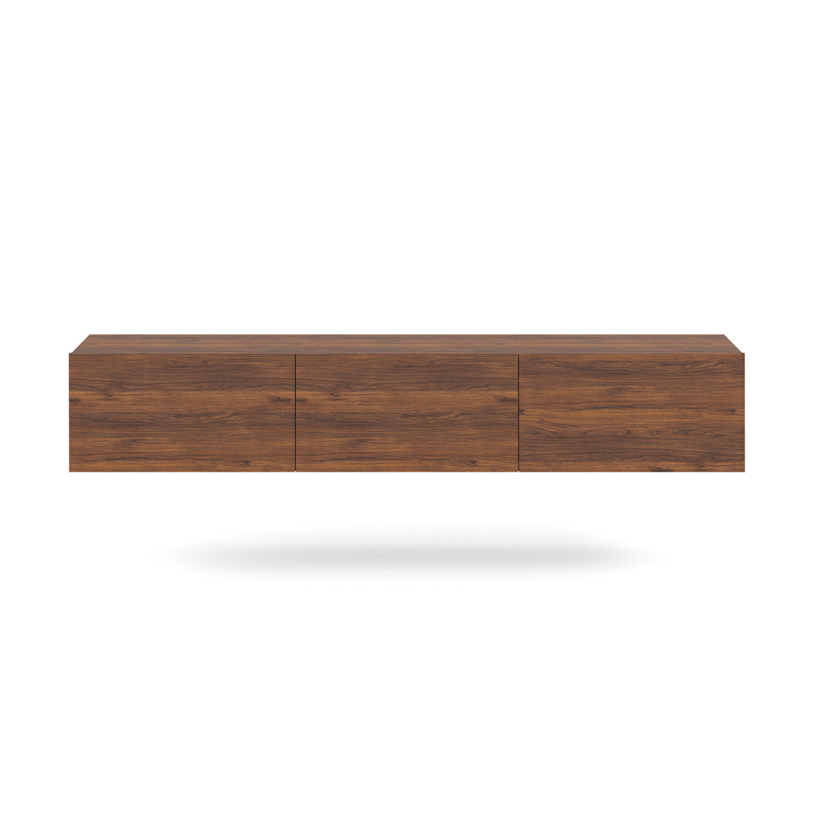 Meuble TV mural 3 portes 160 cm Idao Bois foncé - vue 5