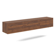 Meuble TV mural 3 portes 180 cm Idao Bois foncé