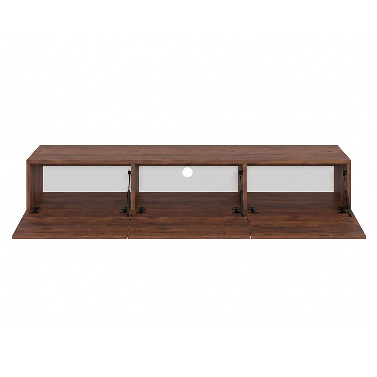 Meuble TV mural 3 portes 180 cm Idao Bois foncé - vue 3