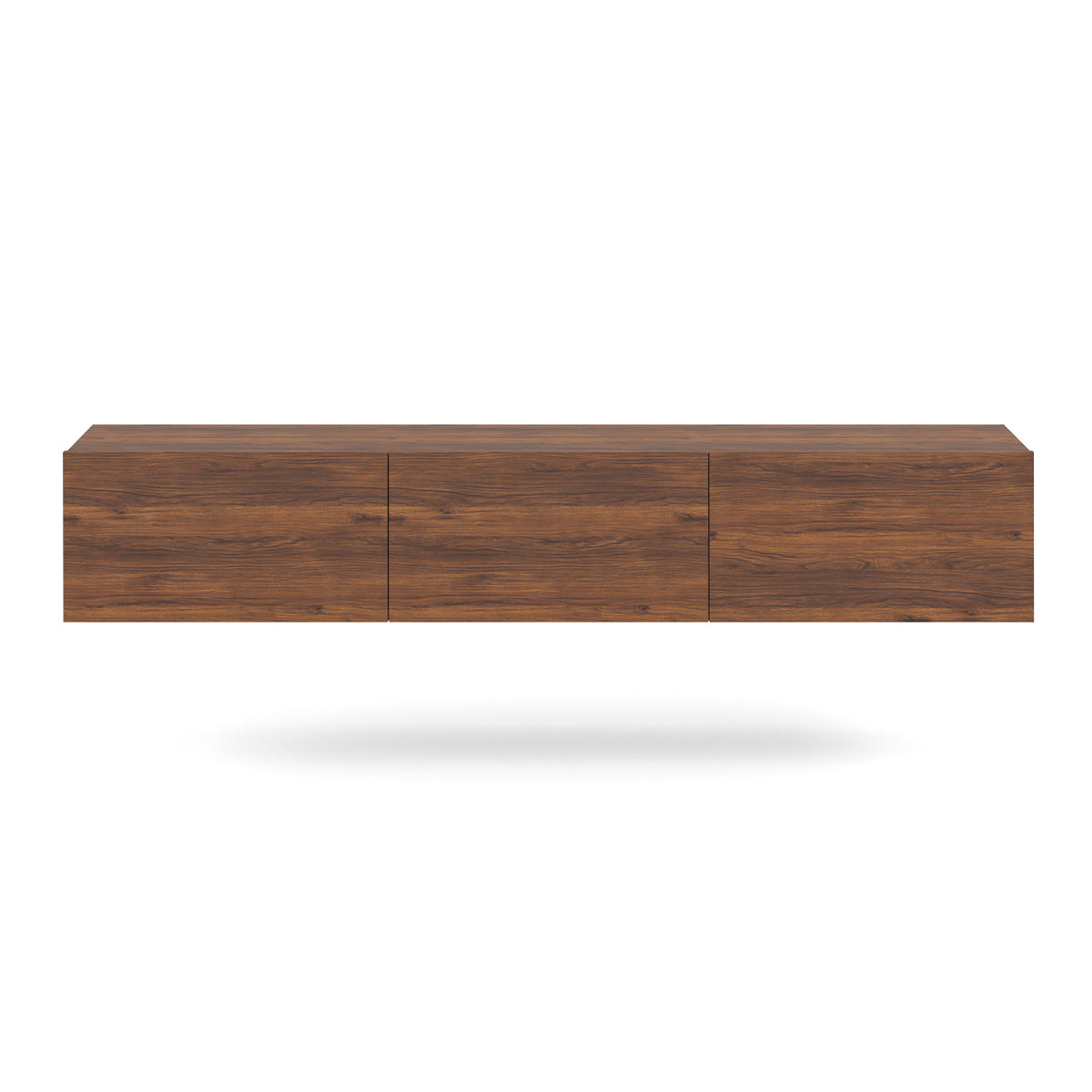 Meuble TV mural 3 portes 180 cm Idao Bois foncé - vue 5
