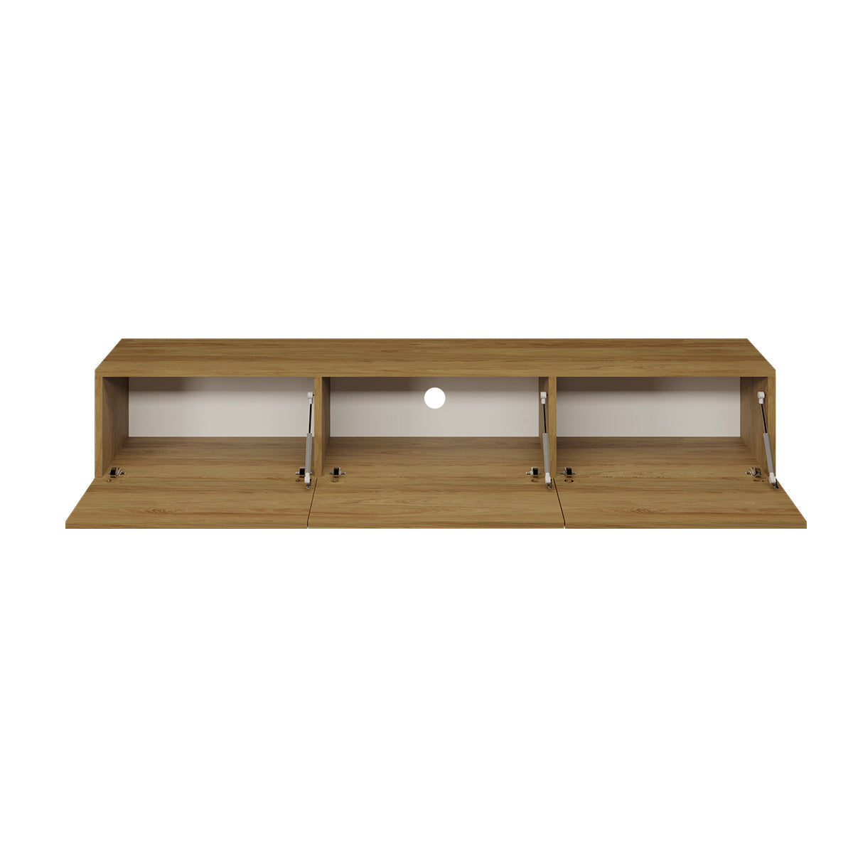 Meuble TV mural 3 portes 160 cm Idao Bois - vue 2