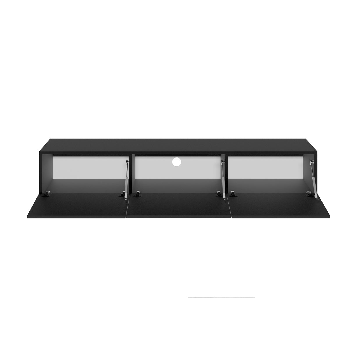 Meuble TV mural 3 portes 160 cm Idao Noir - vue 2