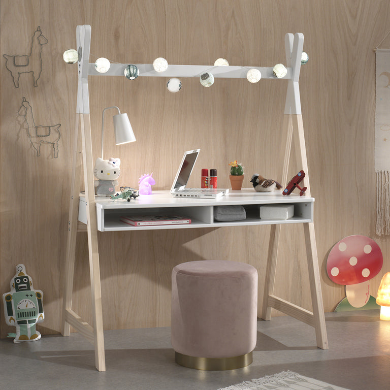 Bureau tipi 2 niches Vipack Kiddy Blanc - vue 2