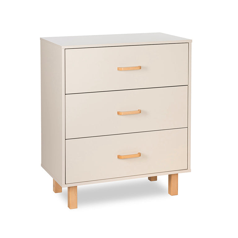 Commode 3 tiroirs Littlesky by Klups Laura Champagne et Bois