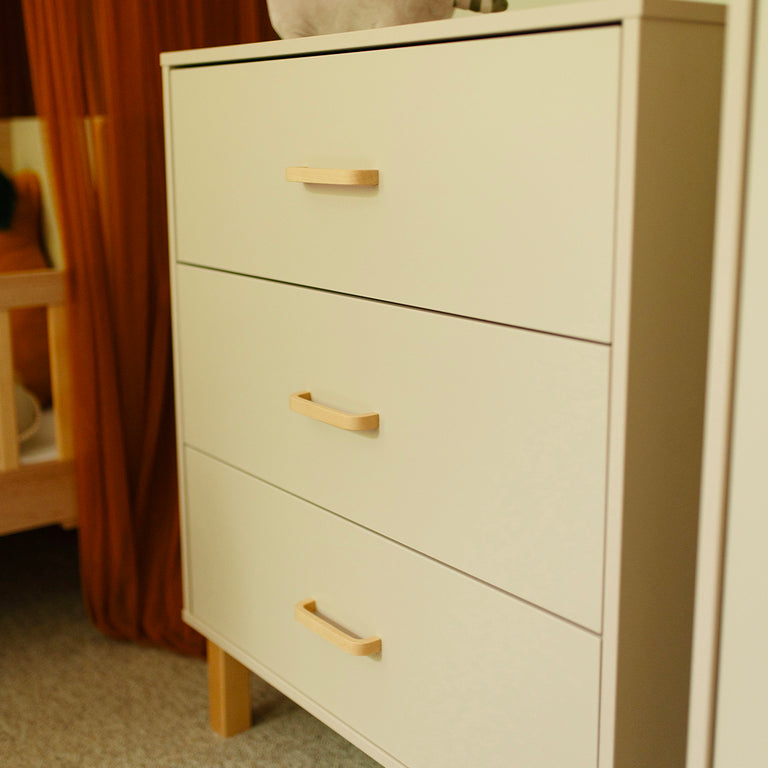 Commode 3 tiroirs Littlesky by Klups Laura Champagne et Bois - vue 4