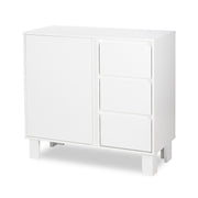 Commode 3 tiroirs 1 porte Littlesky by Klups Olivia Blanc