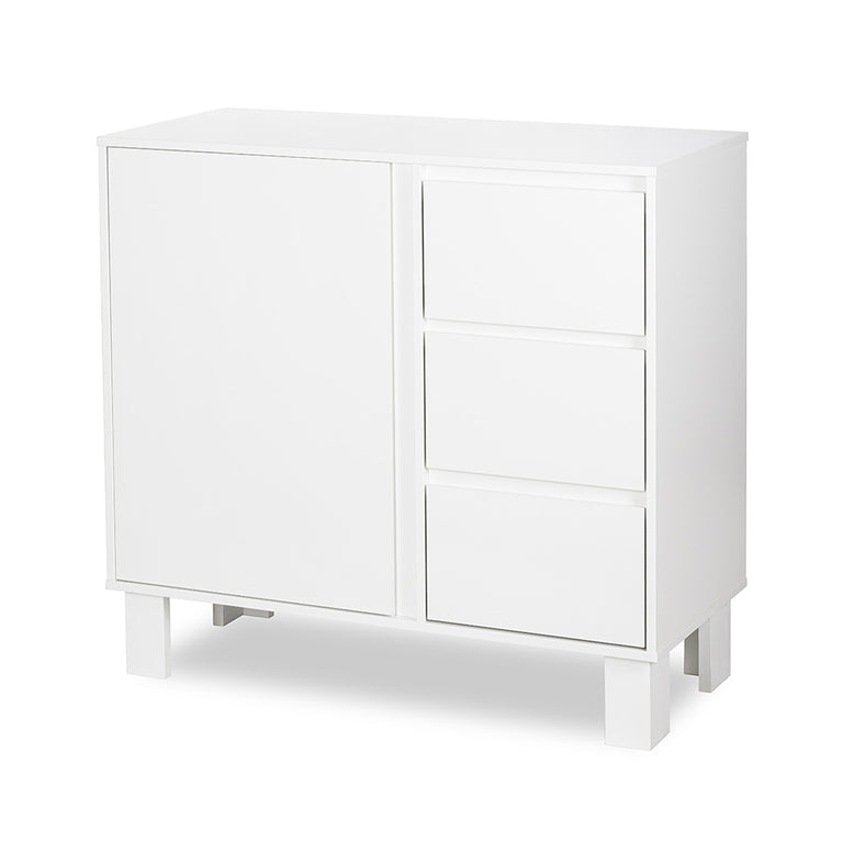Commode 3 tiroirs 1 porte Littlesky by Klups Olivia Blanc