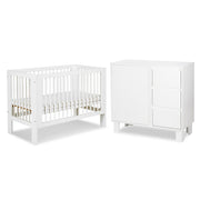 Lit bébé 60x120 et commode 3 tiroirs Littlesky by Klups Olivia Blanc