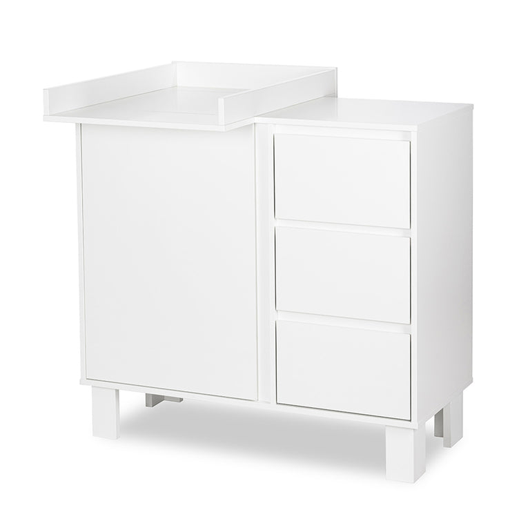 Commode 3 tiroirs 1 porte Littlesky by Klups Olivia Blanc - vue 3