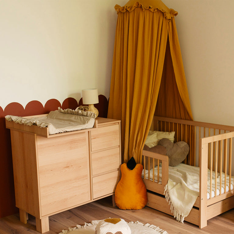 Lit bébé 60x120 et commode 3 tiroirs Littlesky by Klups Olivia Bois - vue 5