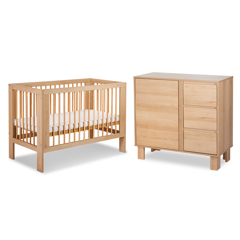 Lit bébé 60x120 et commode 3 tiroirs Littlesky by Klups Olivia Bois