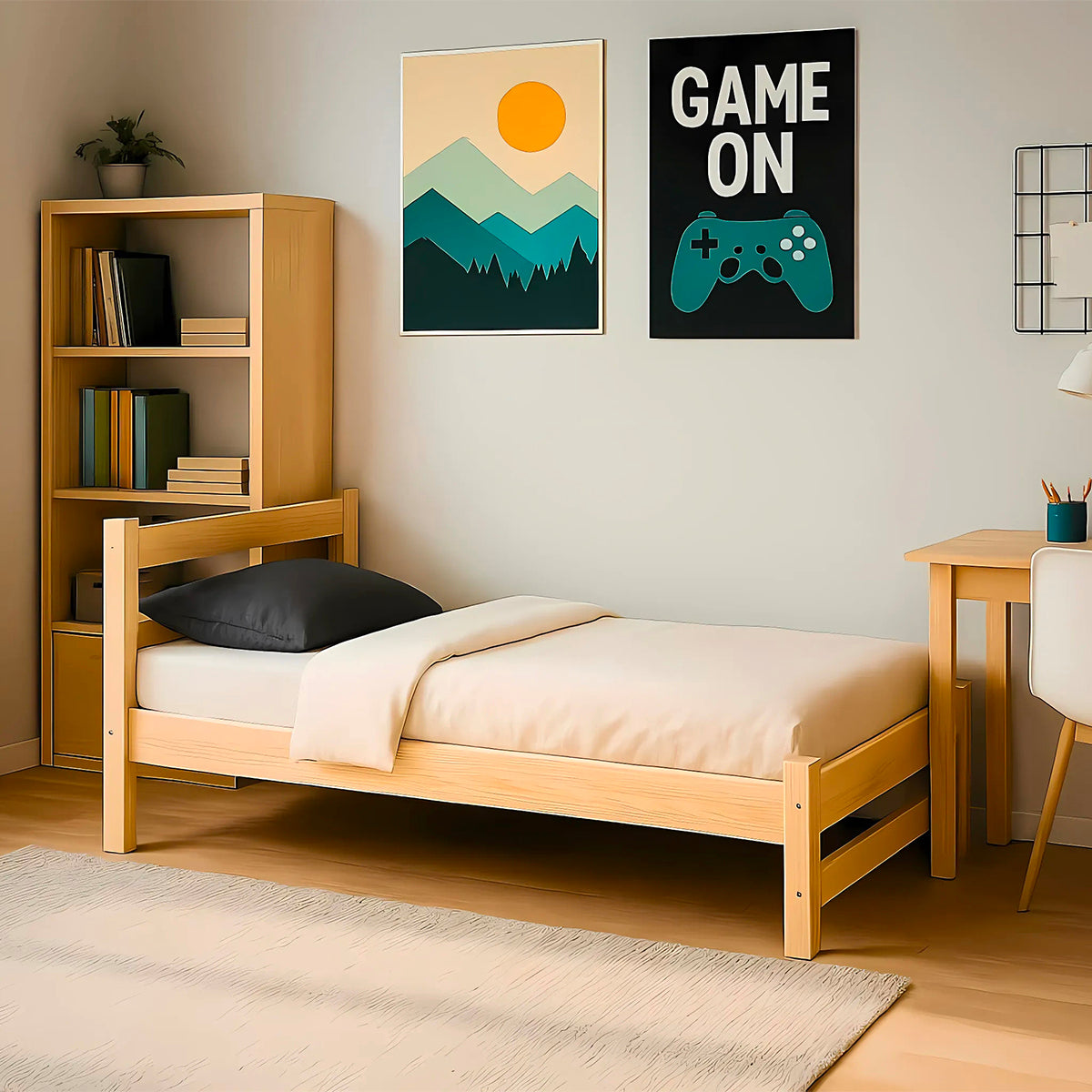Lit 90x200 sommier et matelas inclus Kocot Kids Axel Bois - vue 5