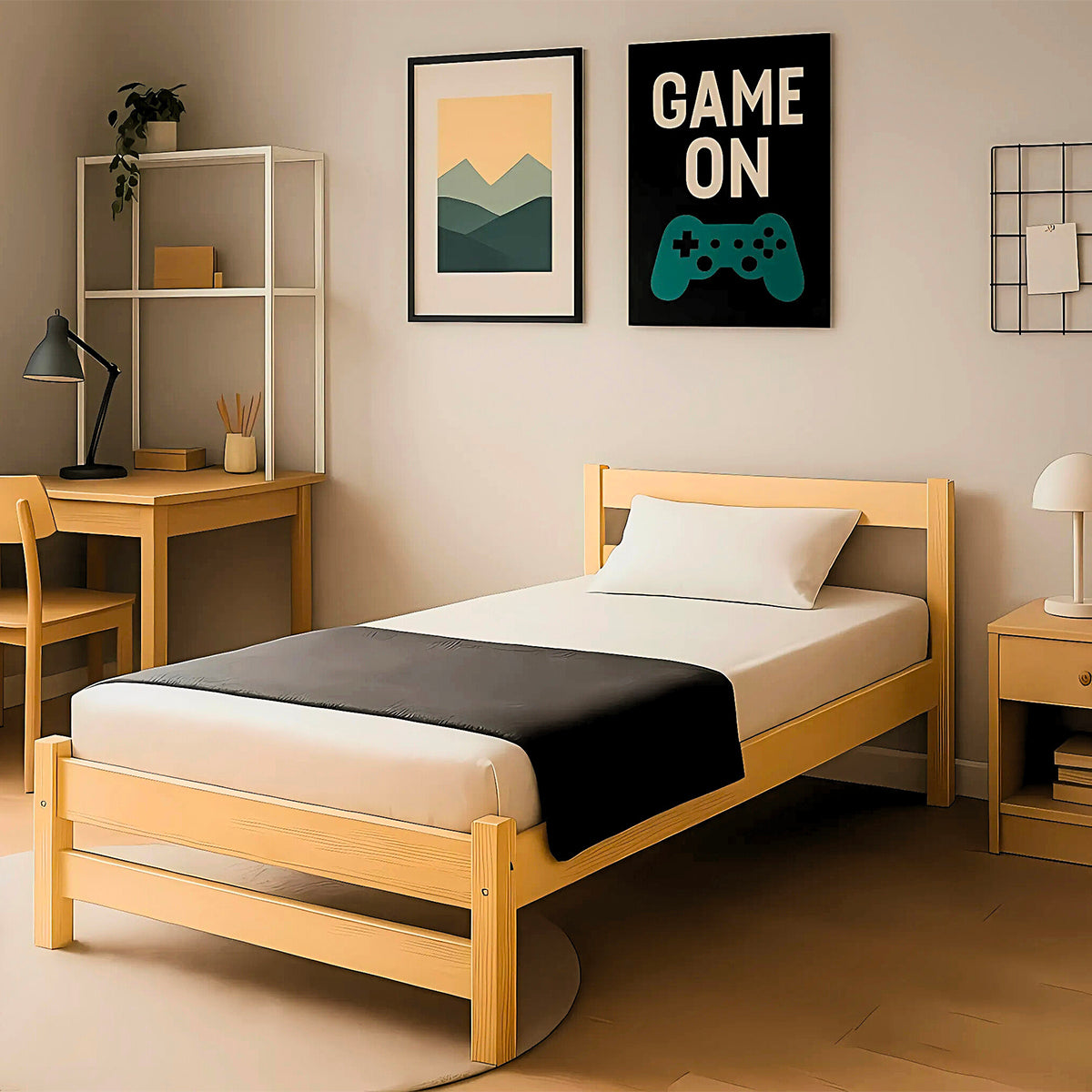 Lit 90x200 sommier inclus Kocot Kids Axel Bois - vue 6
