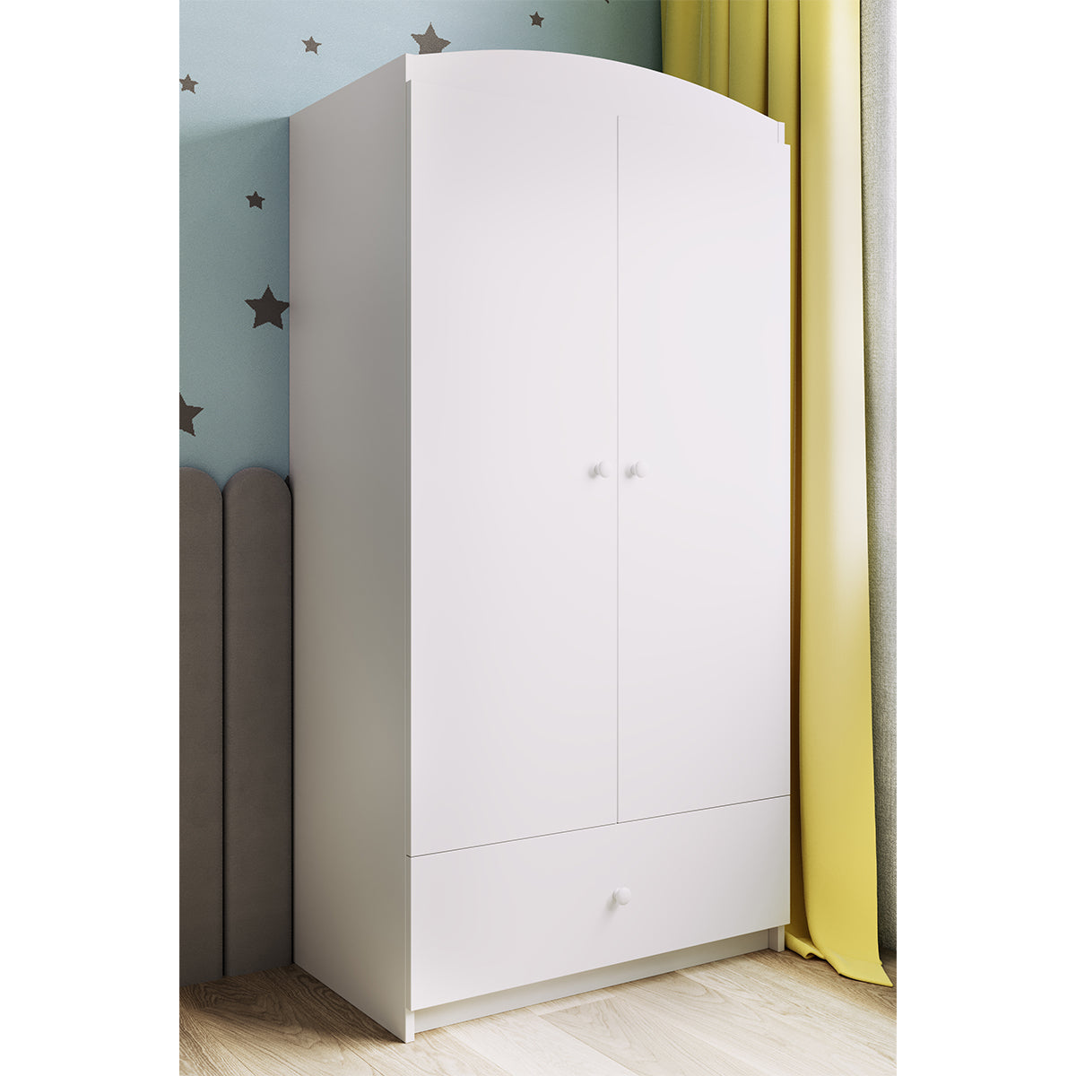 Armoire 2 portes 1 tiroir Kocot Kids Babydream - Blanc - vue 5
