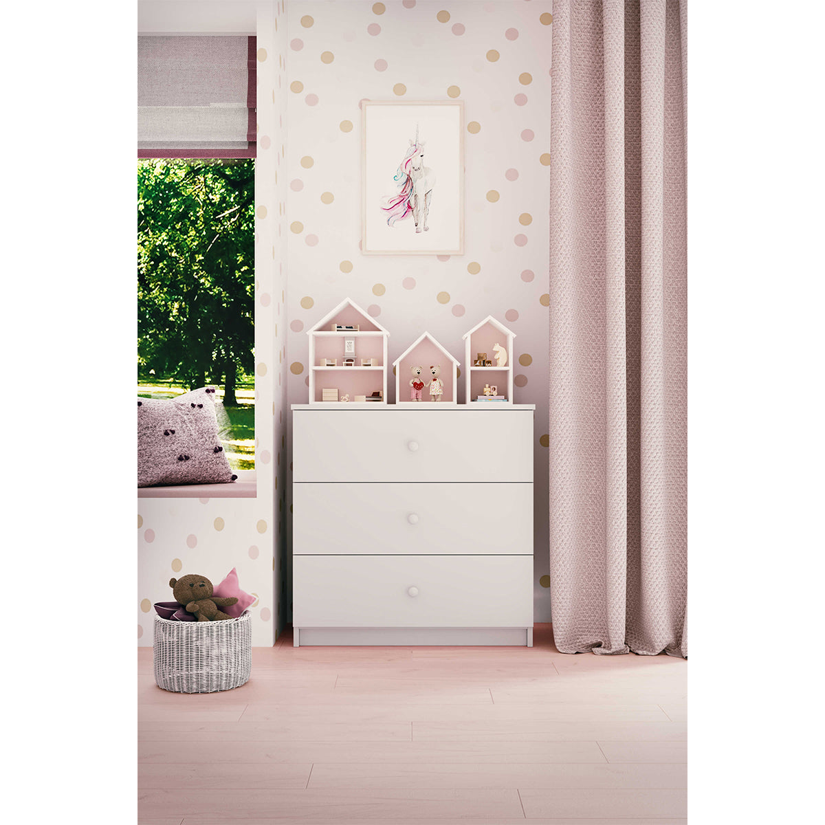 Commode 3 tiroirs Kocot Kids Babydream - Blanc - vue 5