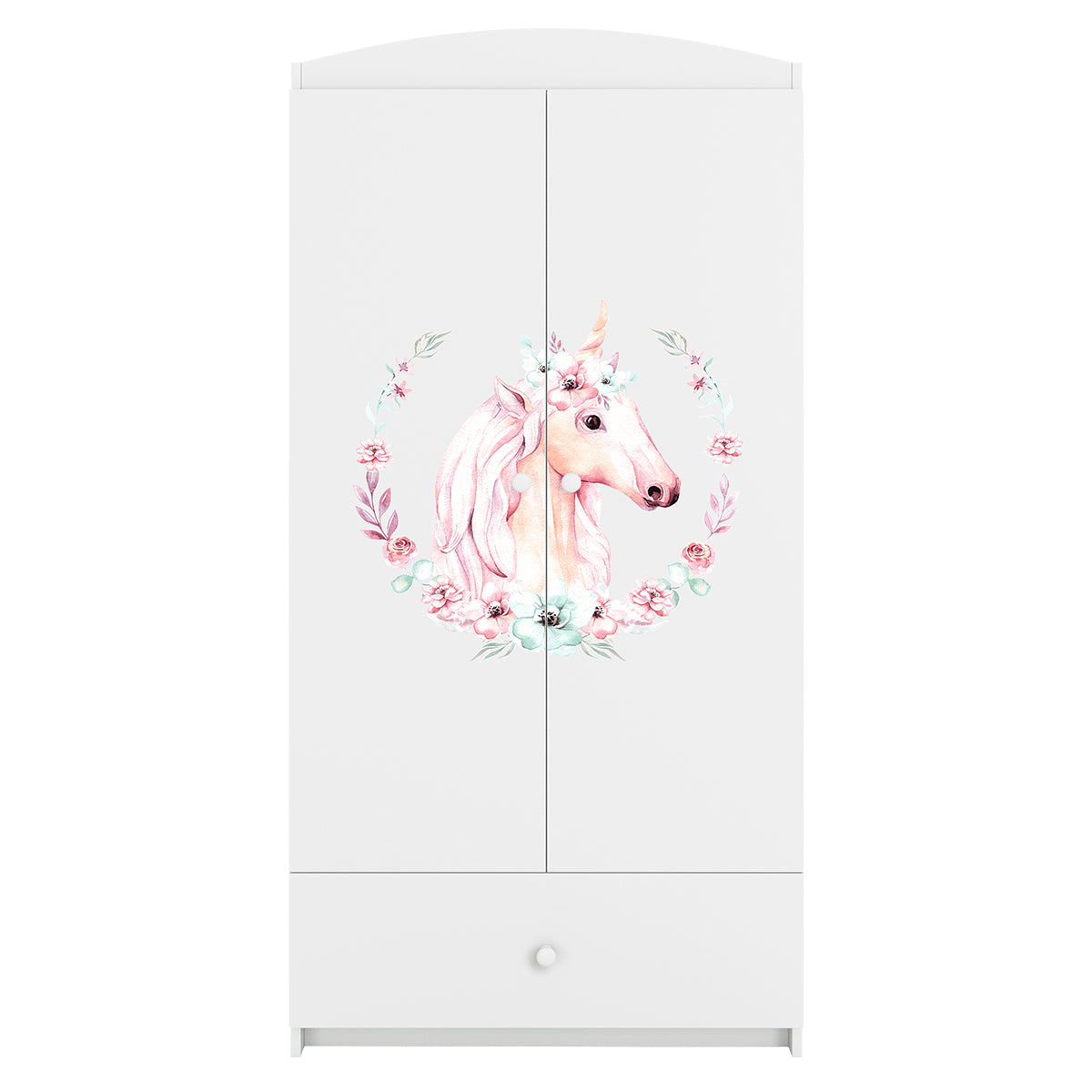 Armoire 2 portes 1 tiroir Kocot Kids Babydream Licorne - Blanc - vue 4
