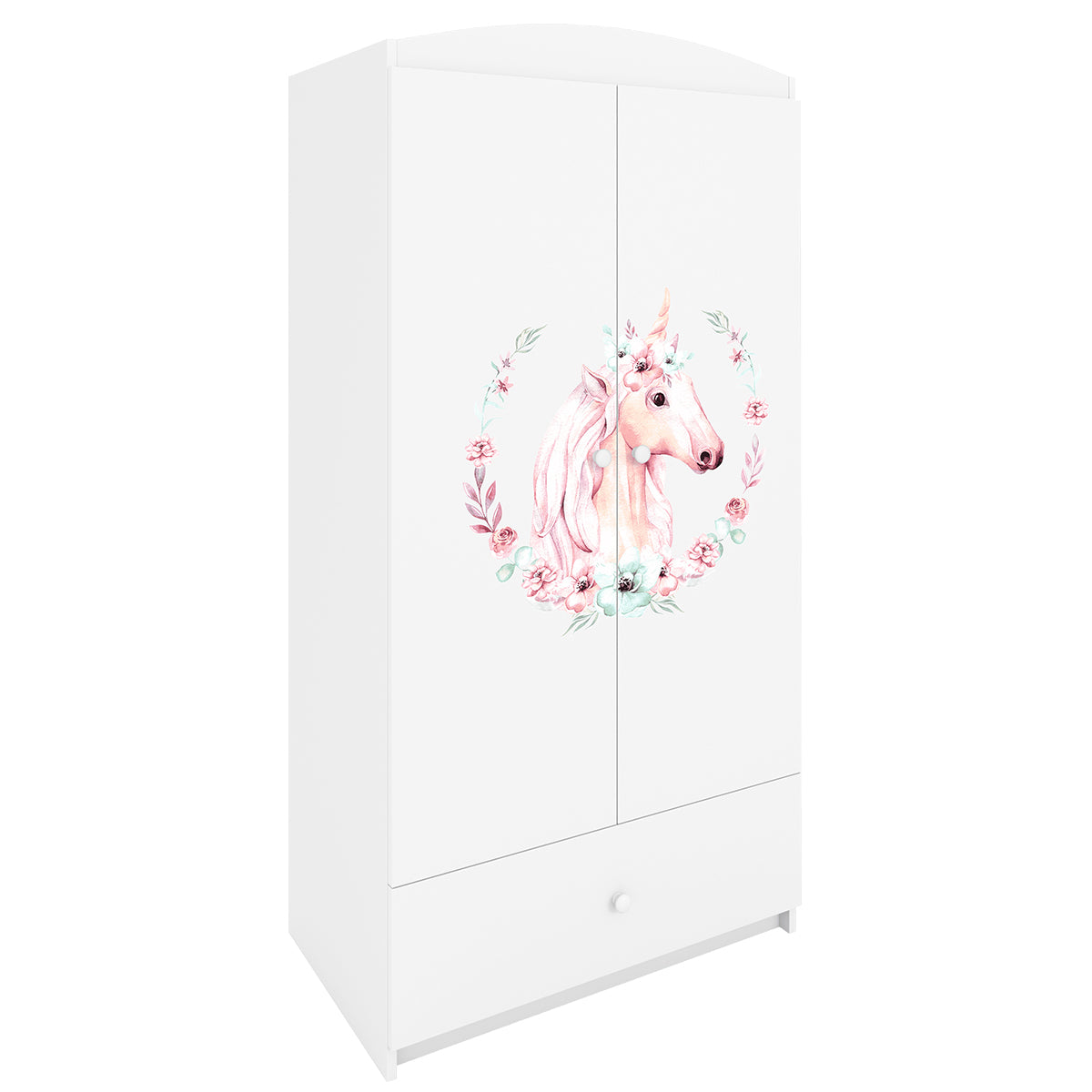 Armoire 2 portes 1 tiroir Kocot Kids Babydream Licorne - Blanc - vue 2