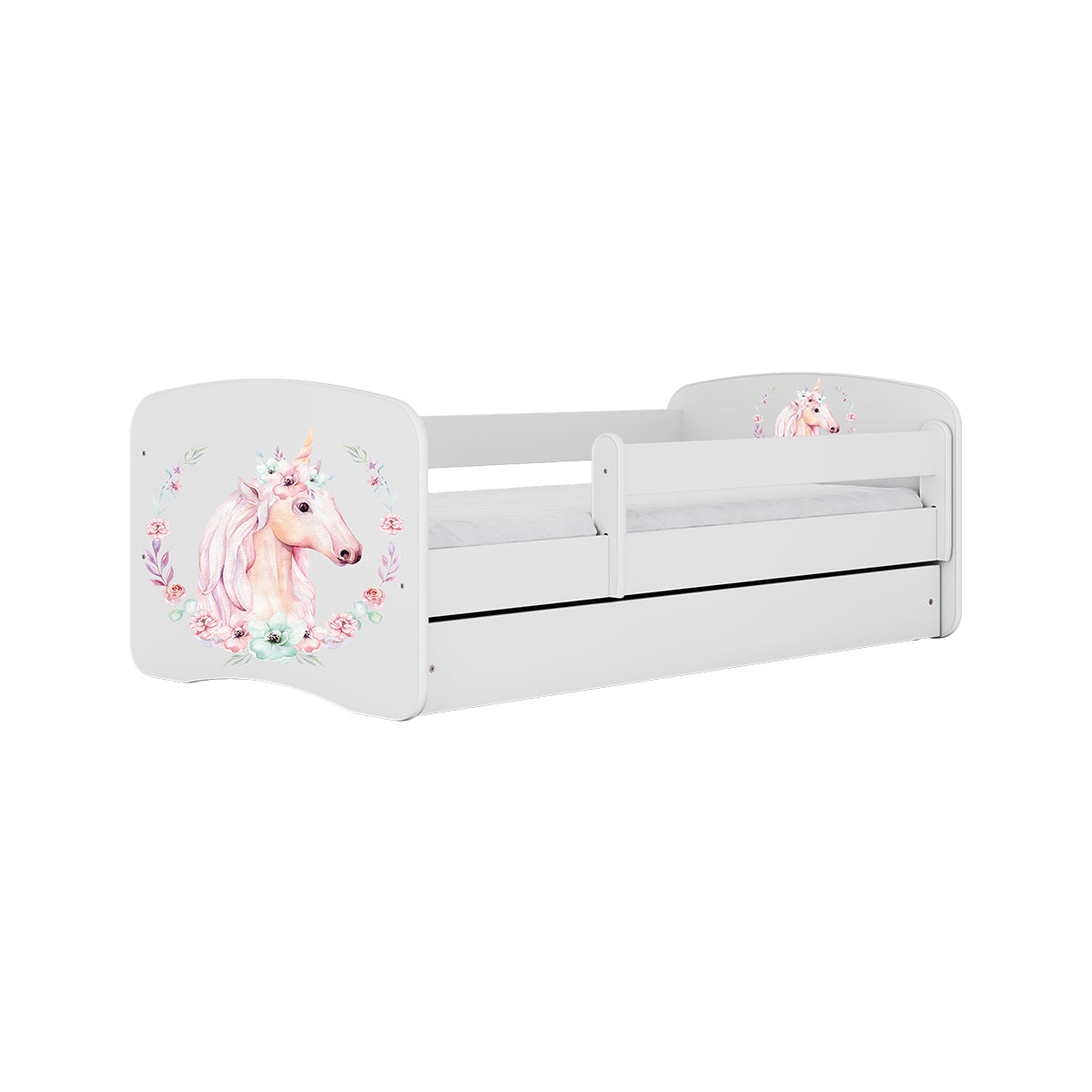 Lit 80x160 sommier et tiroir inclus  Kocot Kids Babydream Licorne - Blanc - vue 2