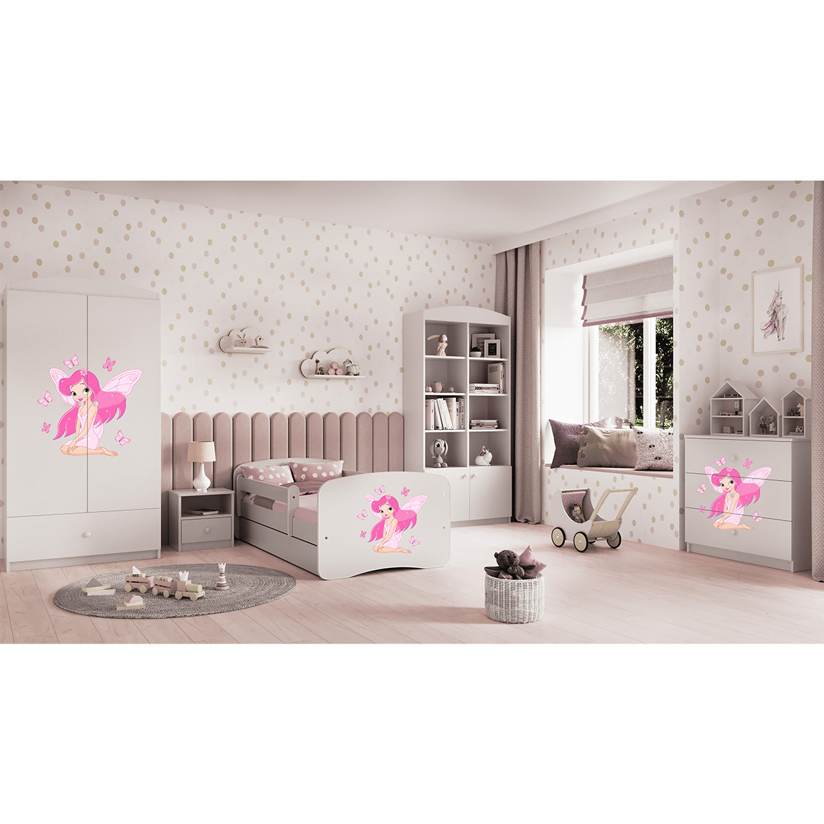 Commode 3 tiroirs Kocot Kids Babydream La fée aux papillons - Blanc - vue 5