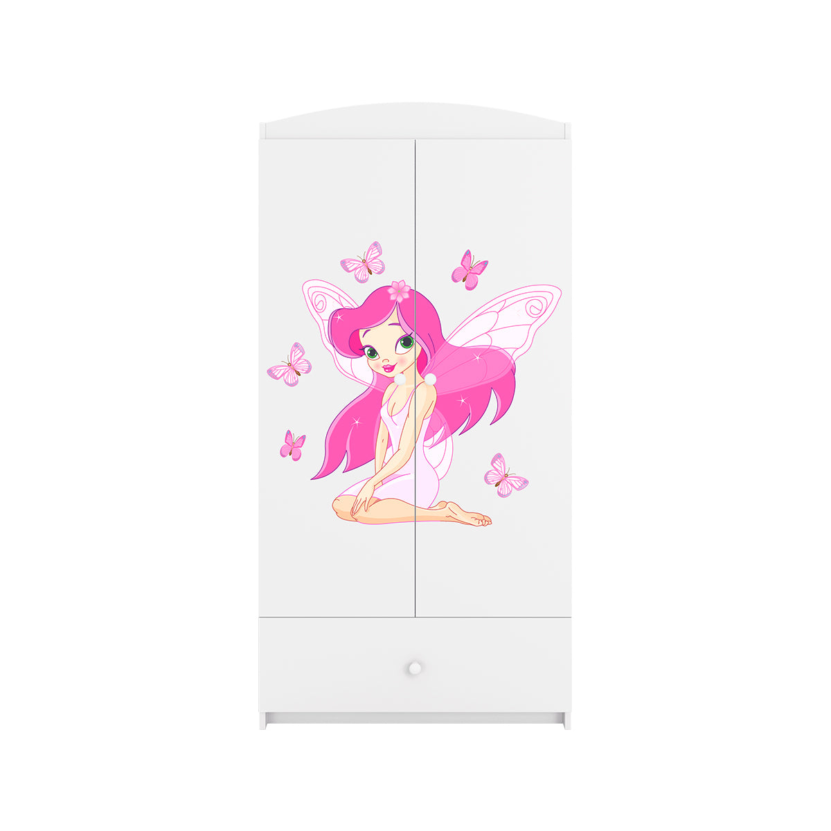 Armoire 2 portes 1 tiroir Kocot Kids Babydream La fée aux papillons - Blanc - vue 4