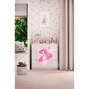 Commode 3 tiroirs Kocot Kids Babydream La fée aux papillons - Blanc