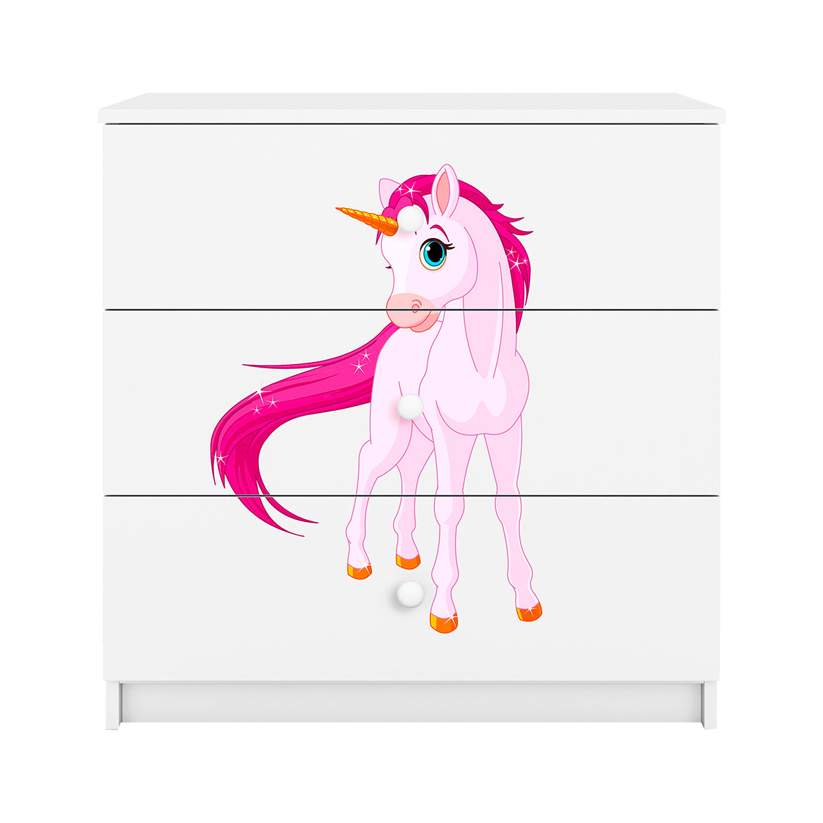 Commode 3 tiroirs Kocot Kids Babydream Licorne - Blanc - vue 3