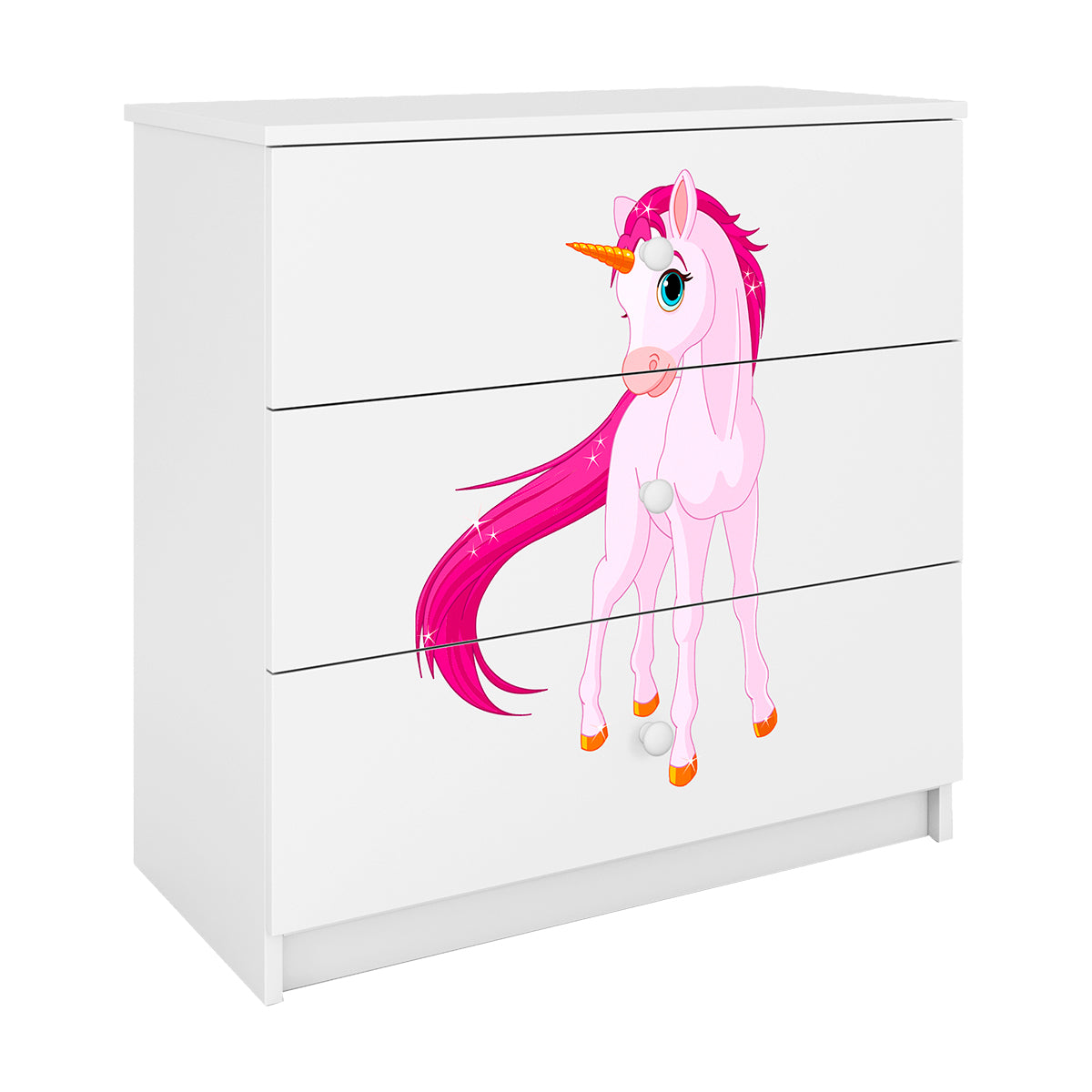 Commode 3 tiroirs Kocot Kids Babydream Licorne - Blanc - vue 2