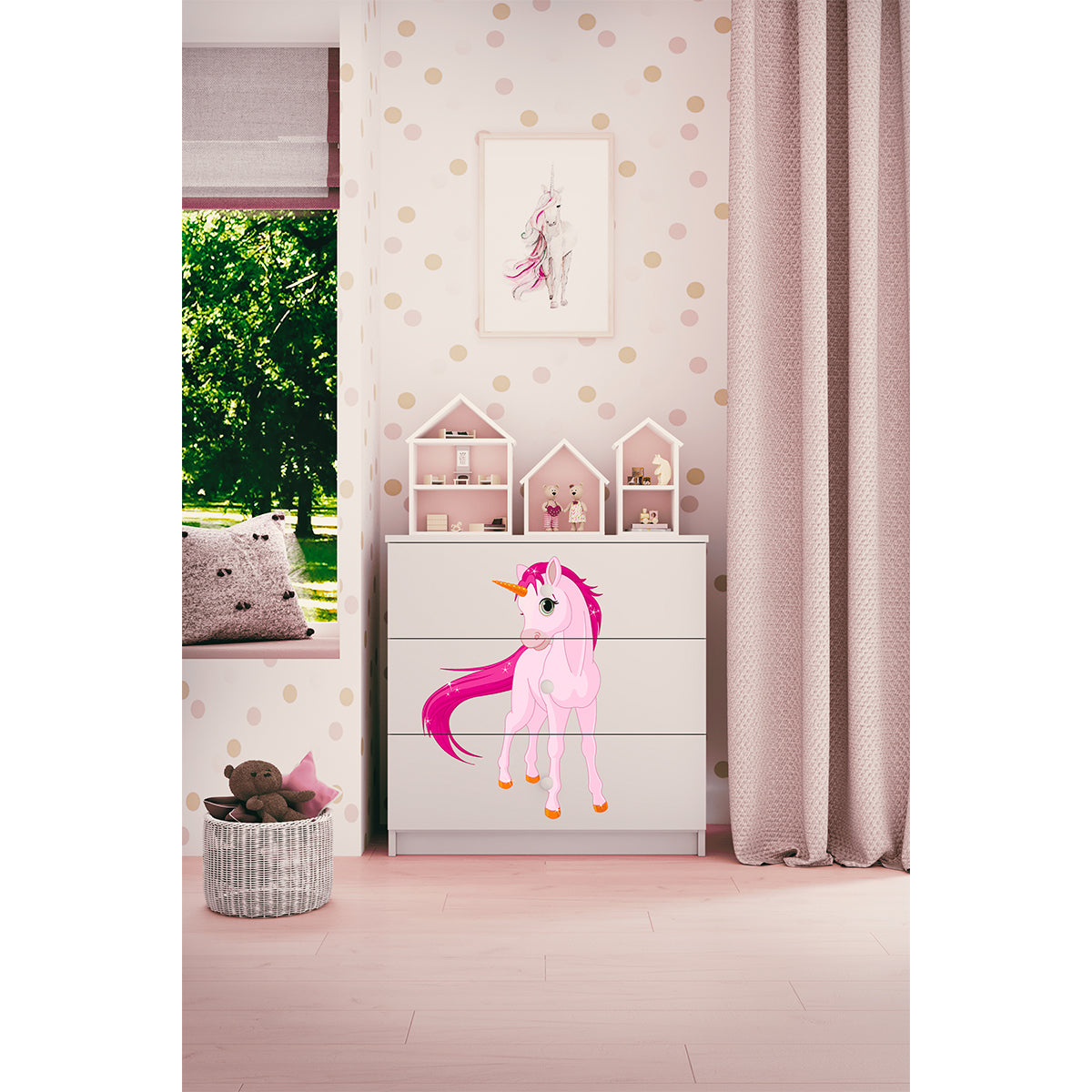 Commode 3 tiroirs Kocot Kids Babydream Licorne - Blanc