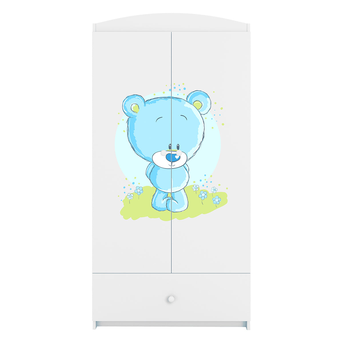 Armoire 2 portes 1 tiroir Kocot Kids Babydream Ourson bleu - Blanc - vue 4