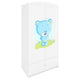 Armoire 2 portes 1 tiroir Kocot Kids Babydream Ourson bleu - Blanc