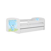 Lit 80x160 sommier et tiroir inclus Kocot Kids Babydream Ourson bleu - Blanc - vue 2