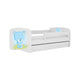 Lit 80x160 sommier et tiroir inclus Kocot Kids Babydream Ourson bleu - Blanc