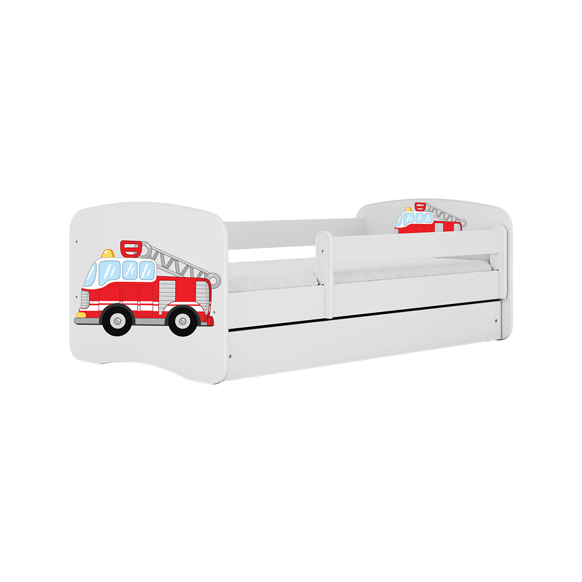 Lit 80x160 sommier et tiroir inclus  Kocot Kids Babydream Pompier - Blanc - vue 2