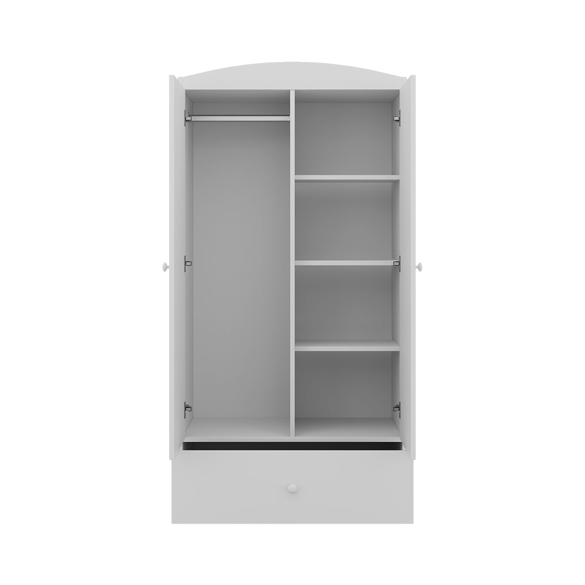 Armoire 2 portes 1 tiroir Kocot Kids Babydream La princesse et le cheval - Blanc - vue 3